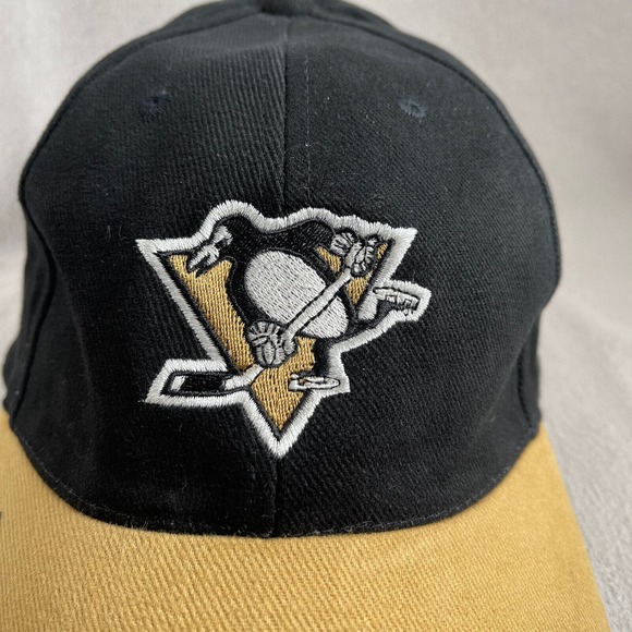 Pittsburgh Penguins Hat Mens One Size Black Strapback Cap NHL Hockey Embroidered - Picture 5 of 10